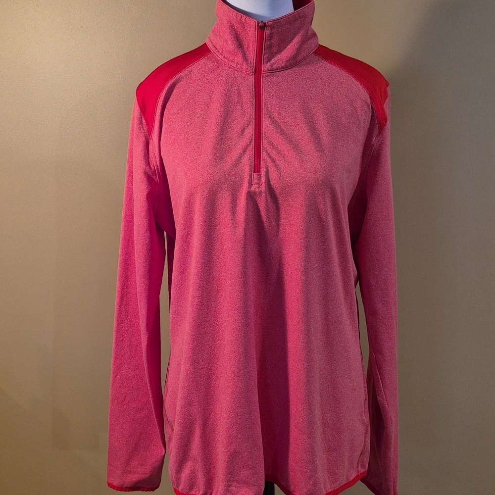 NIKE Quarter-Zip Women's Red Dri-Fit Golf Top SIze XL - Picture 2 of 16